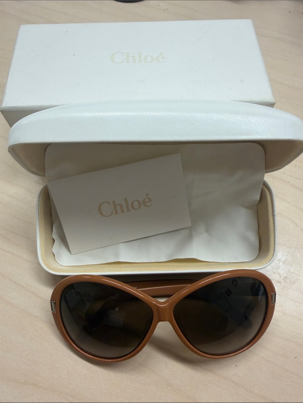 Chloe Women's Brown Sunglasses - early 2000s Rounded Frame CE605s